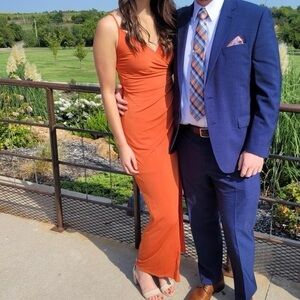 BCBGeneration Vibrant Orange Maxi Dress